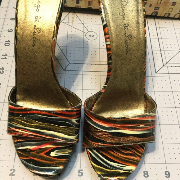 Women's Diego di Lucca Heels Size 7 Black Multi - Picture 1 of 7